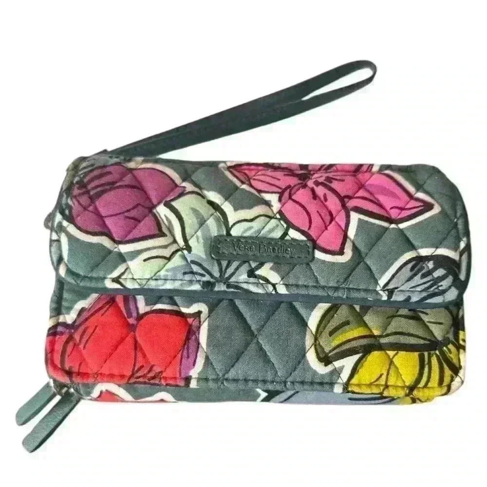 Vera Bradley Falling Flowers Rfid Grab & Go Wristlet Vg-Exc